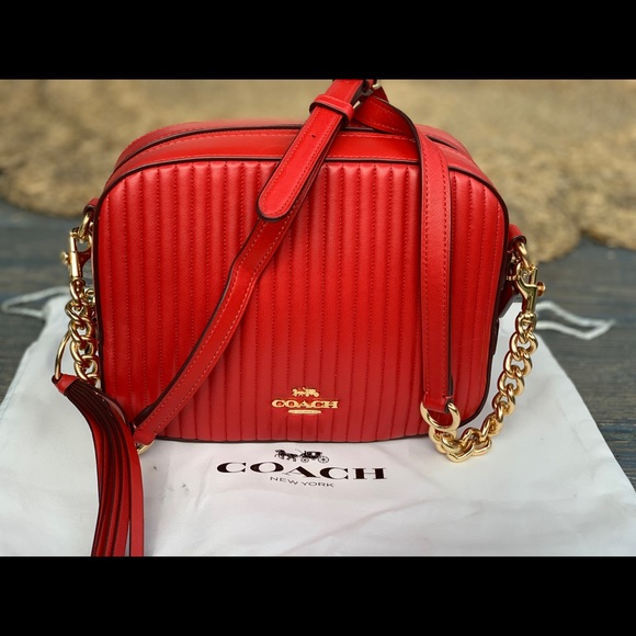 coach camera bag in quilted leather